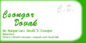 csongor dovak business card